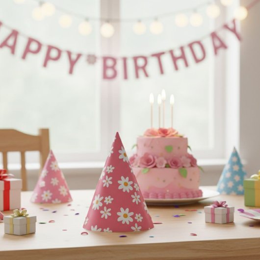 Daisy Retro birthday party hats パーティーハット