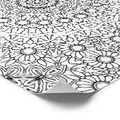Daisy Ring Mandala Coloring Page Detailed Artwork ポスター (角)