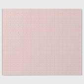 Daisy Rows on Pink Gingham ラッピングペーパー (フラット)