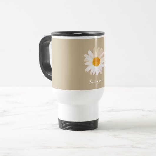 Daisy Sun Mug – Summer Floral Gift トラベルマグ (正面左)