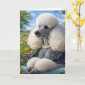 Daisy The Poodle Blank Card カード (黄色い花)