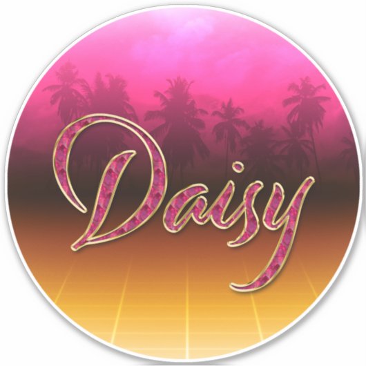 Daisy Vorname Name golden pink Aufkleber Sticker シール (正面)