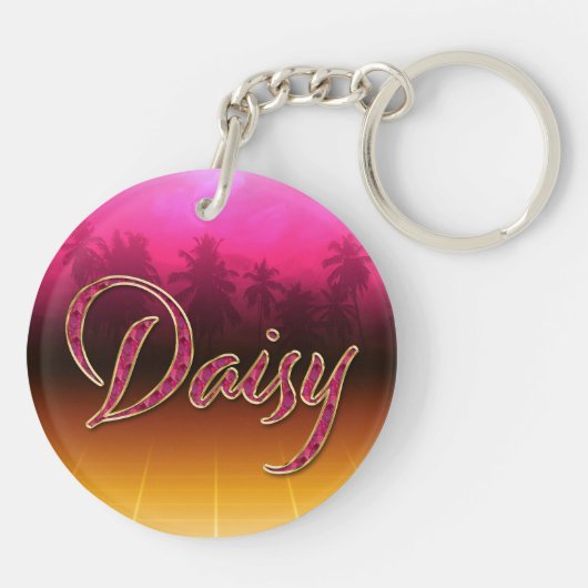Daisy Vorname Name golden pink Schlüsselanhänger キーホルダー (裏面)