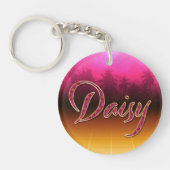 Daisy Vorname Name golden pink Schlüsselanhänger キーホルダー (正面)