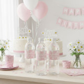 Daisy Water Bottle Labels, Floral Birthday Party ペットボトルラベル