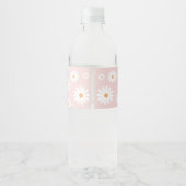 Daisy Water Bottle Labels, Floral Birthday Party ペットボトルラベル (裏面)
