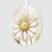 Daisy Watercolor Flower Modern Professional オーナメント (正面)