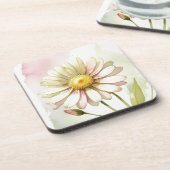 Daisy Watercolor Flower Modern Professional コースター (左側)