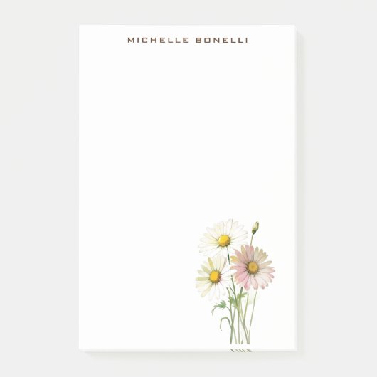 Daisy Watercolor Flower Modern Professional ポストイット (正面)