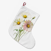 Daisy Watercolor Flower Modern Professional ラージクリスマスストッキング (正面 (吊り時))