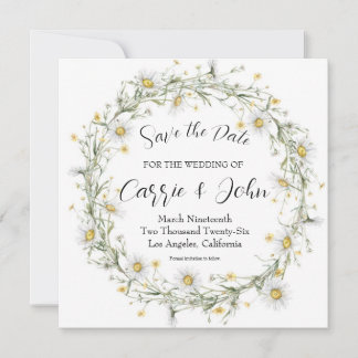 Daisy Wedding Save the Date Card セーブザデート