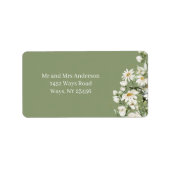 Daisy Wildflower Boho Address Label ラベル (正面)