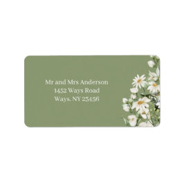 Daisy Wildflower Boho Address Label ラベル