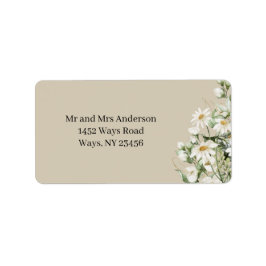 Daisy Wildflower Boho Address Label ラベル
