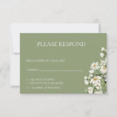 Daisy Wildflower Boho RSVP card (正面)