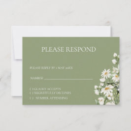 Daisy Wildflower Boho RSVP card