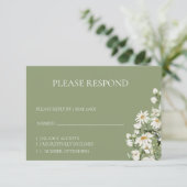 Daisy Wildflower Boho RSVP card (スタンド正面)