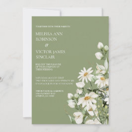 Daisy Wildflower Boho Wedding Invitation 招待状