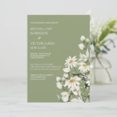 Daisy Wildflower Boho Wedding Invitation 招待状 (スタンド正面)