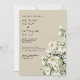 Daisy Wildflower Boho Wedding Invitation 招待状