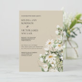 Daisy Wildflower Boho Wedding Invitation 招待状 (スタンド正面)