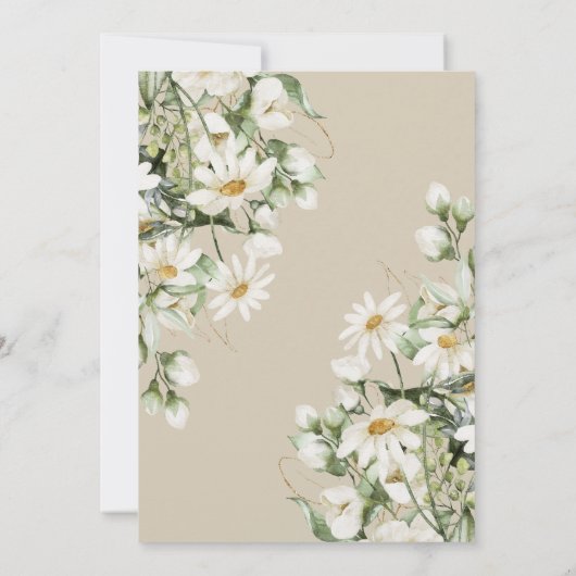 Daisy Wildflower Boho Wedding Invitation 招待状 (裏面)