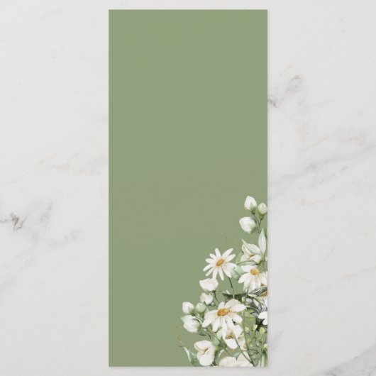 Daisy Wildflower Boho Wedding Menu メニュー (裏面)