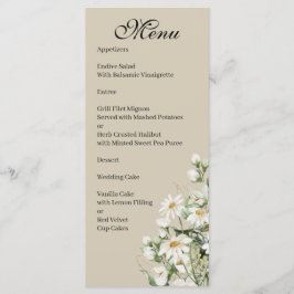 Daisy Wildflower Boho Wedding Menu メニュー