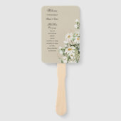 Daisy Wildflower Boho Wedding Program Hand Fan ハンドファン (正面)