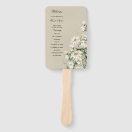 Daisy Wildflower Boho Wedding Program Hand Fan ハンドファン