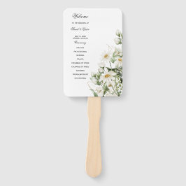 Daisy Wildflower Boho Wedding Program Hand Fan ハンドファン