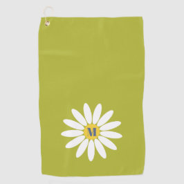 Daisy with Initial Lime Green ゴルフタオル