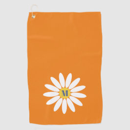 Daisy with Initial Orange ゴルフタオル