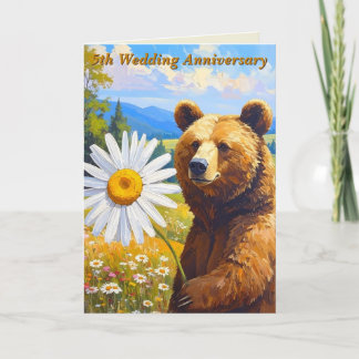 Daisy & Wood マイルストーン ベア | 結婚5周年記念 カード