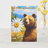 Daisy & Wood マイルストーン ベア | 結婚5周年記念 カード (黄色い花)