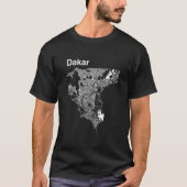 Dakar Senegal Classic City Map Graphic Tシャツ (正面)