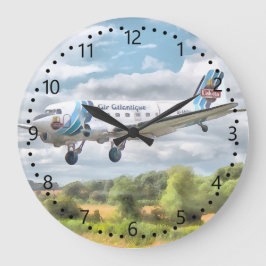 Dakota "着陸を許可"番号/分ダイヤル ラージ壁時計