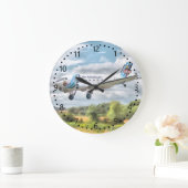 Dakota "着陸を許可"番号/分ダイヤル ラージ壁時計 (ホーム)