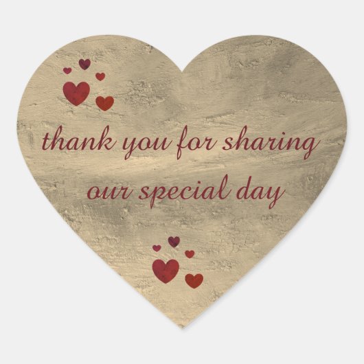 DAL結婚が感謝していデザインしたのステッカー ハートシール (正面)