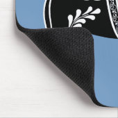 Dalaの民俗黒くか白い馬、民俗Friesian マウスパッド (コーナー)