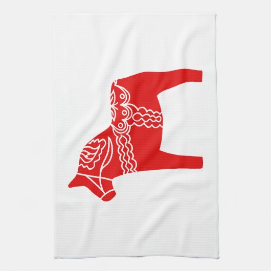 Dalaの赤い馬 キッチンタオル (縦)