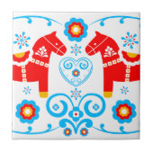 Dalaの赤い馬 タイル (正面)