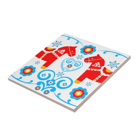 Dalaの赤い馬 タイル (側面)