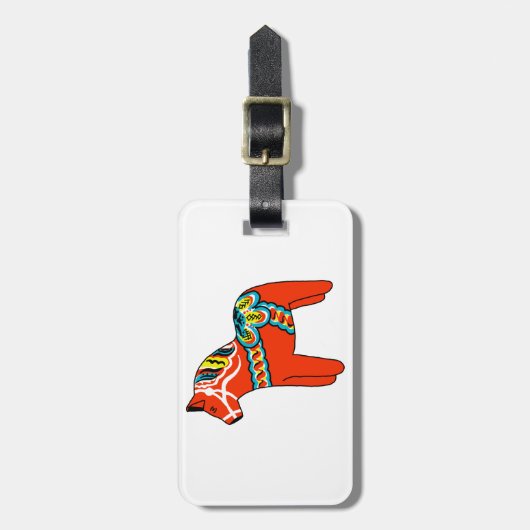 Dalaの赤い馬 ラゲッジタグ (正面縦)