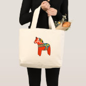 Dalaの赤い馬 ラージトートバッグ (正面(商品))
