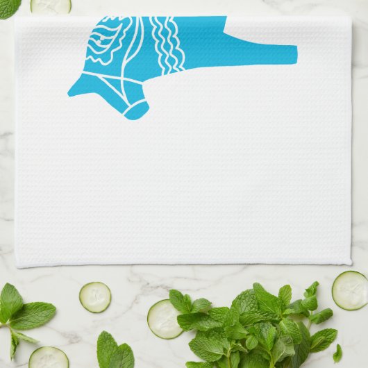 Dalaの青い馬 キッチンタオル (折り畳み)