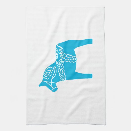 Dalaの青い馬 キッチンタオル (縦)