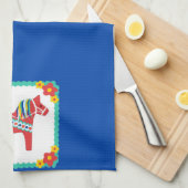 Dalaの馬のスウェーデンの台所タオル キッチンタオル (四つ折り)