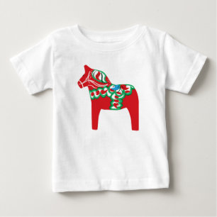 Dalaの馬の乳児のTシャツ ベビーTシャツ
