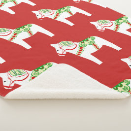 Dalaの馬のSherpa白い毛布 シェルパブランケット